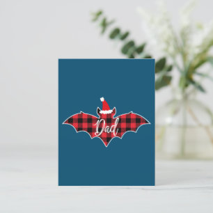 Carte Postale Papa Bat Christmas Papa Pajama Rouge Plaid Buffalo