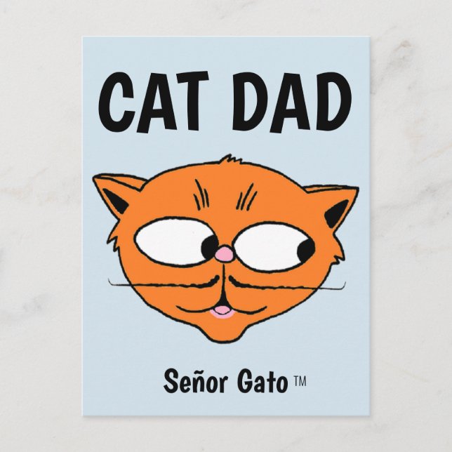 Carte Postale "PAPA CHAT" Señor Gato Moustache Chat (Devant)