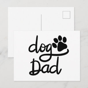 Carte Postale Papa Chien Drôle Empreinte de Patte