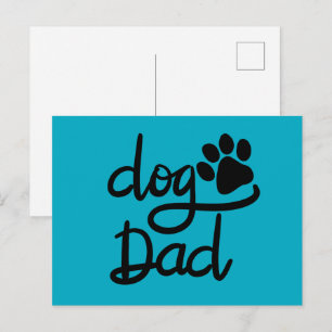 Carte Postale Papa Chien Drôle Empreinte de Patte de Chien