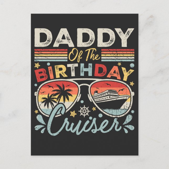 Carte Postale Papa du bateau de vacances d'anniversaire (Devant)