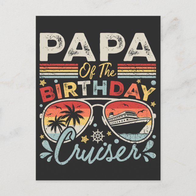 Carte Postale Papa du Vacances du Croiseur d'Anniversaire (Devant)