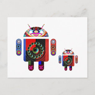 Carte Postale Papa et bébé Android - Art101 par Navin