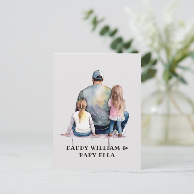 Carte Postale Papa et filles personnalisées (9) (Debout devant)