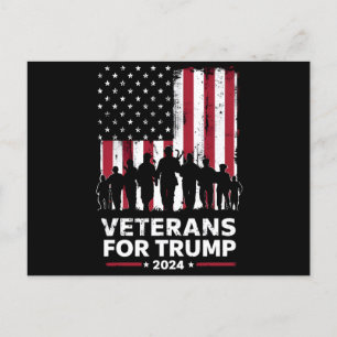 Carte Postale Papa Grand-père Vétérans Pour Trump 2024 Drapeau A