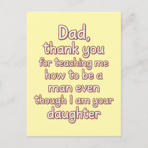 Carte Postale Papa Merci de m'avoir appris à être un homme