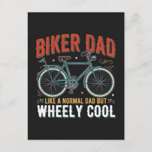 Carte Postale Papa motard comme un papa normal mais roues cool