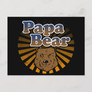 Carte Postale Papa Ours, Fête des Pères Cool Look Vintage