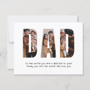 Carte Postale PAPA Photo personnalisable Fête des pères Annivers