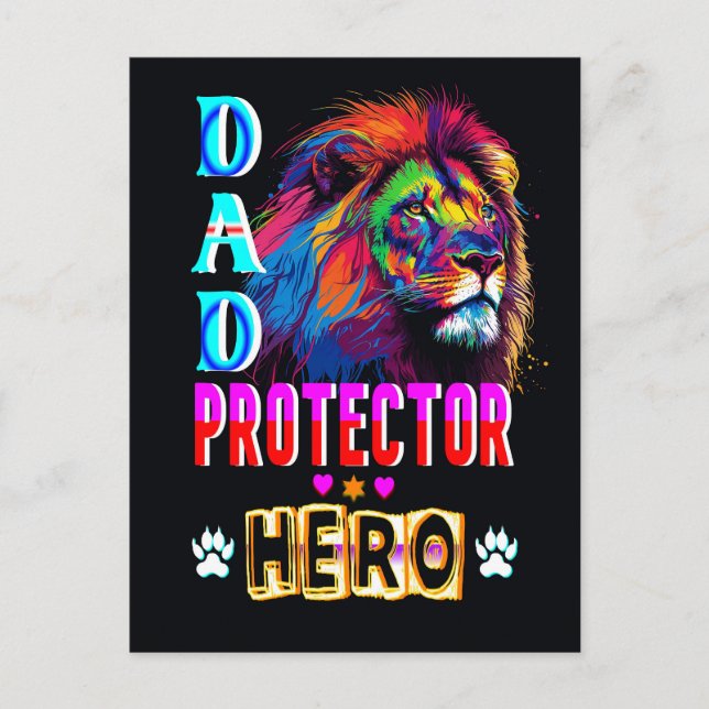 Carte Postale Papa Protecteur Héros (Devant)