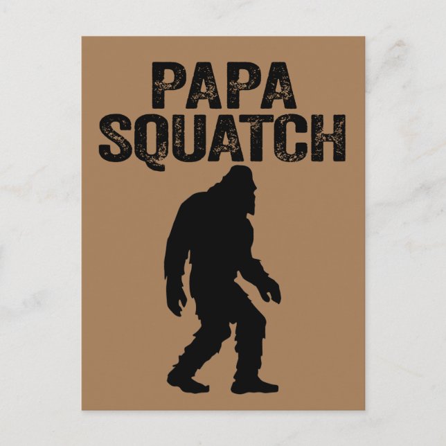 Carte Postale Papa Squatch Funny Bigfoot - Cadeau Fête des pères (Devant)
