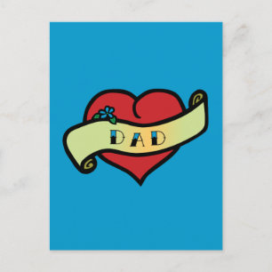 Carte Postale Papa Tattoo Heart