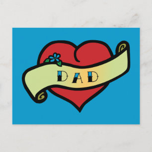 Carte Postale Papa Tattoo Heart