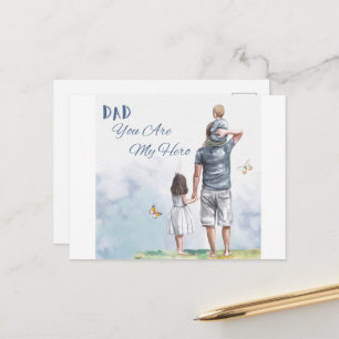 Carte Postale Papa, tu es mon héros