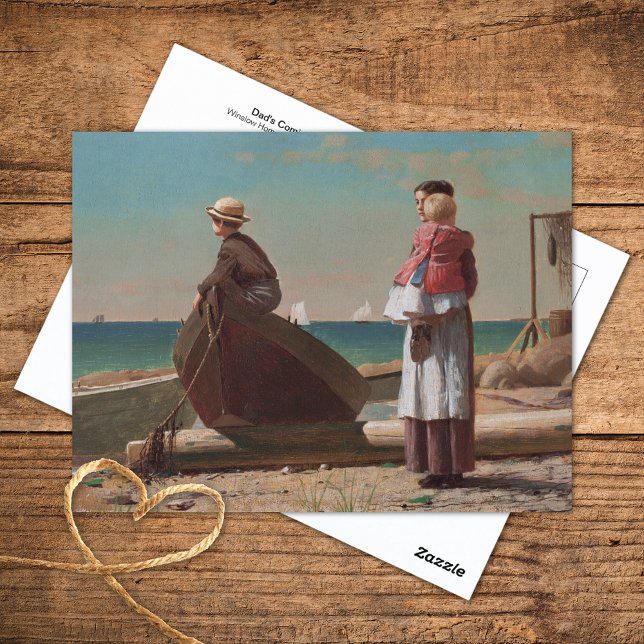 Carte Postale Papa va venir à Winslow Homer Art (Créateur téléchargé)