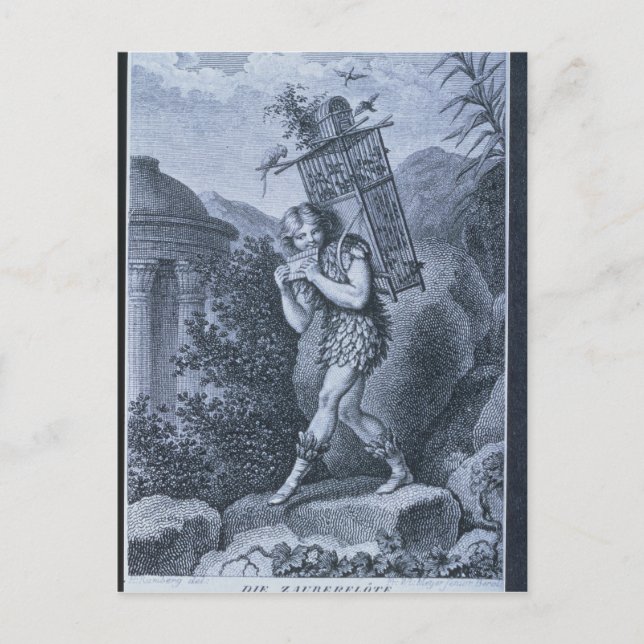 Carte Postale Papageno : "Je suis le catcheur d'oiseaux (Devant)