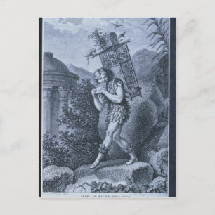 Carte Postale Papageno : "Je suis le catcheur d'oiseaux