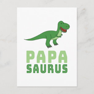 Carte Postale Papasaurus Dinosaure Tyrannosaurus Rex Fête des Pè