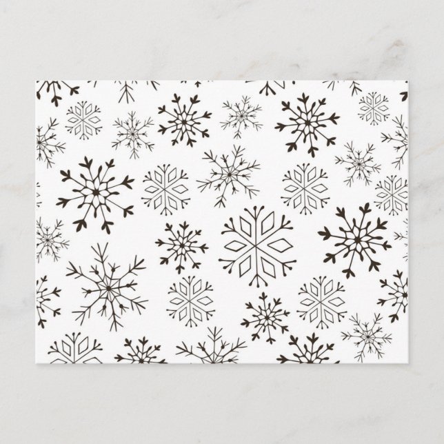 Carte Postale Papel de regalo de Navidad en blanco y negro (Devant)