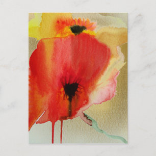 Carte Postale Papes rouges Art Floral moderne