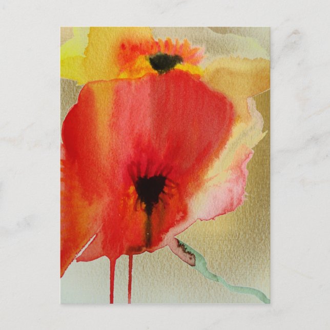 Carte Postale Papes rouges Art Floral moderne (Devant)