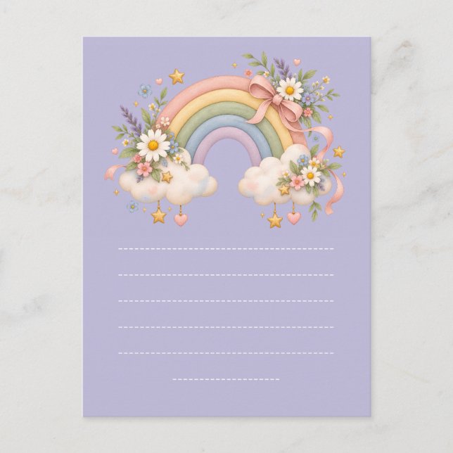 Carte Postale Papeterie Arc-en-ciel Pastel (Devant)
