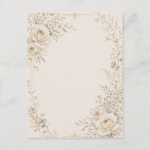 Carte Postale Papeterie de mariage avec des détails neutres raff