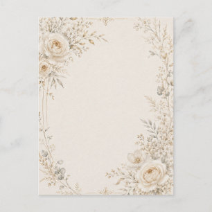 Carte Postale Papeterie de mariage avec des détails neutres raff