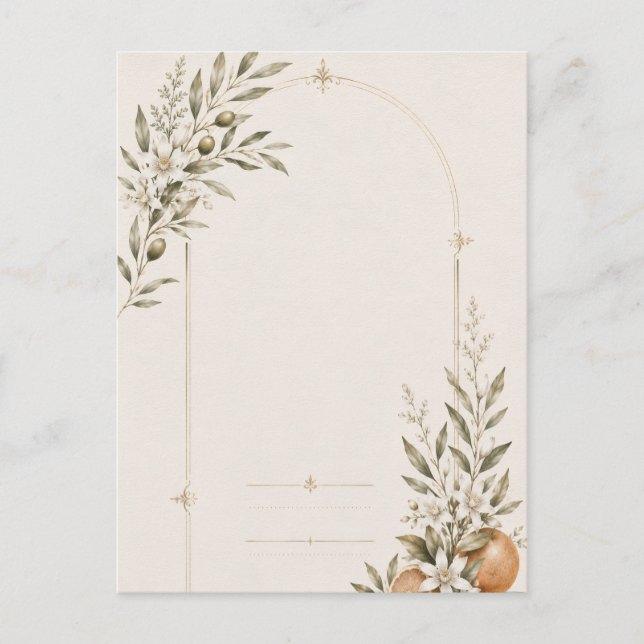 Carte Postale Papeterie de mariage romantique au vignoble  (Devant)