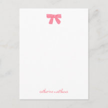 Papeterie personnalisée ruban rose Chic Girly