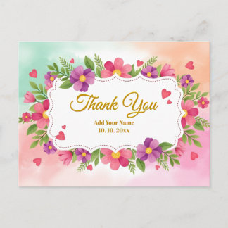 Carte Postale Papeterie Remerciement Fleur de Lys Grâce Florale