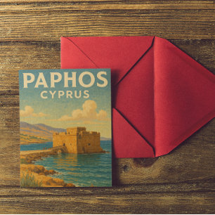 Carte Postale Paphos Chypre fort voyage vintage