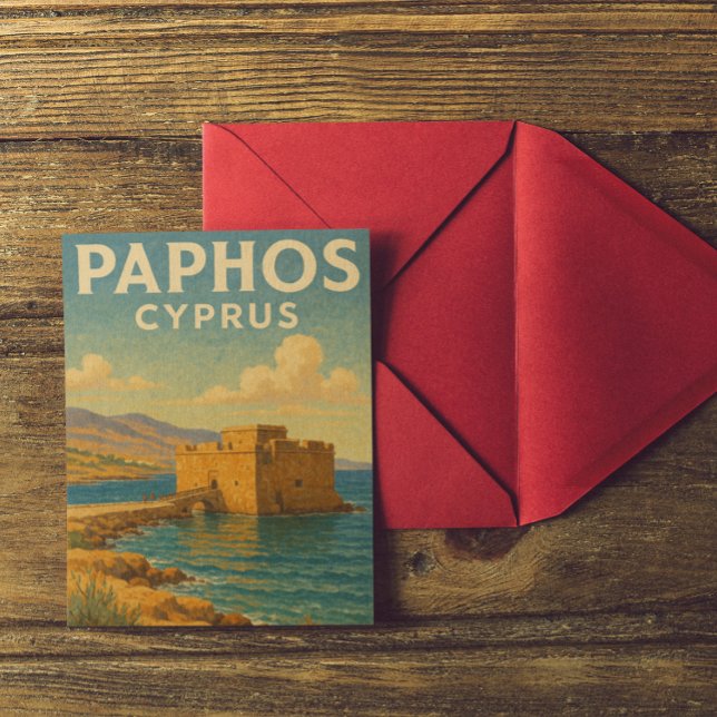 Carte Postale Paphos Chypre fort voyage vintage (Paphos Cyprus fort vintage travel Postcard)
