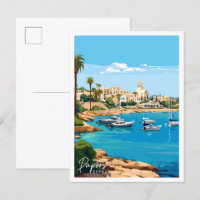 Paphos Chypre illustration de voyage vintage