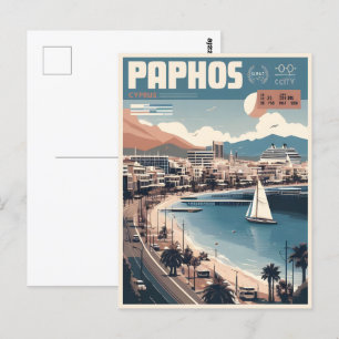 Carte Postale Paphos City, Chypre cadeau de vacances souvenir