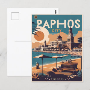 Carte Postale Paphos City, Chypre cadeau de vacances souvenir