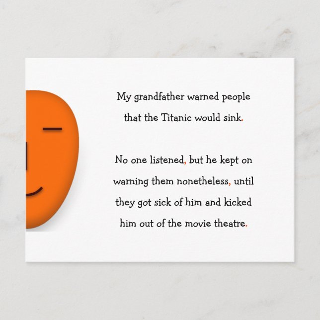Carte Postale Papi averti Titanic coule humour drôle blague (Devant)