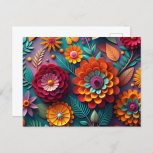 Carte Postale Papier art floral