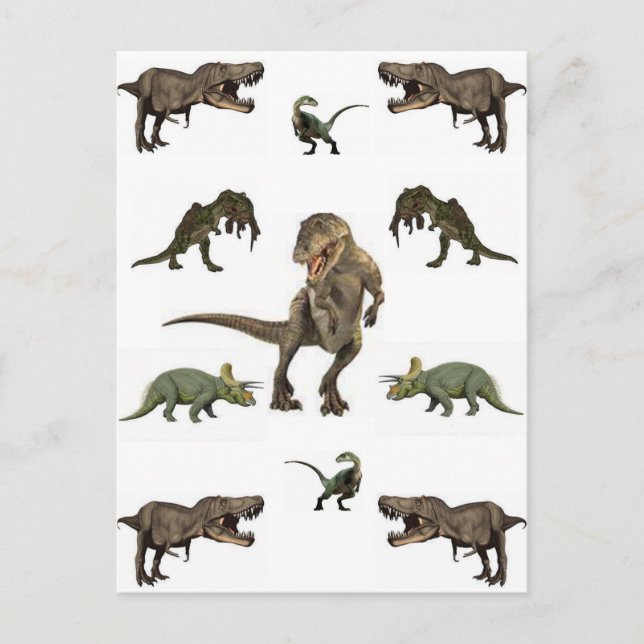 Carte Postale Papier Dinosaure (Devant)