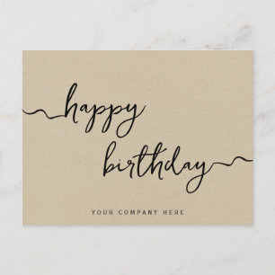 Carte Postale Papier Kraft Professionnel Joyeux Anniversaire 