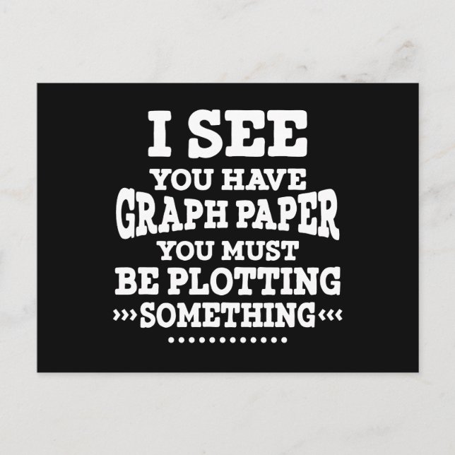 Carte Postale Papier Millimétré Traçant Quelque Chose Pun Prof d (Devant)
