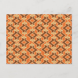 Carte Postale Papier peint Art Déco Motif, Terracotta / Rust