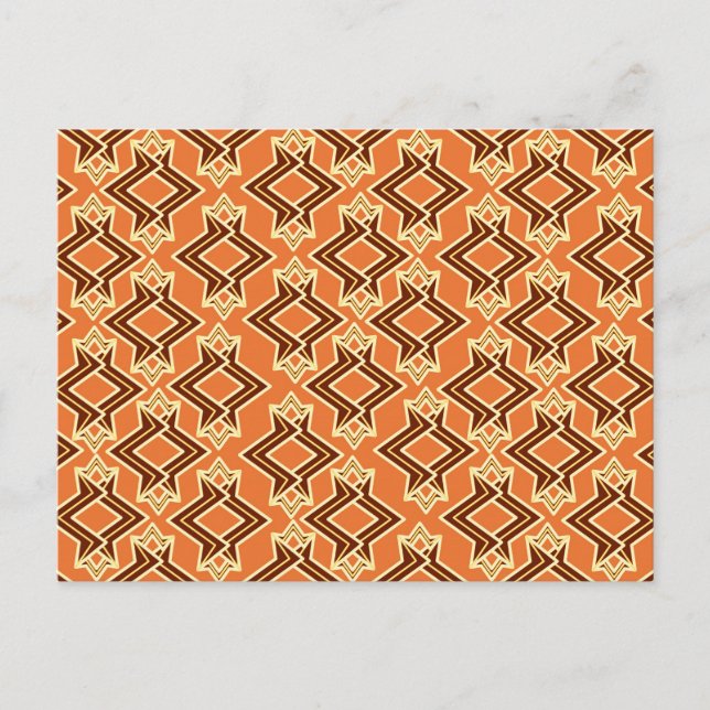 Carte Postale Papier peint Art Déco Motif, Terracotta / Rust (Devant)