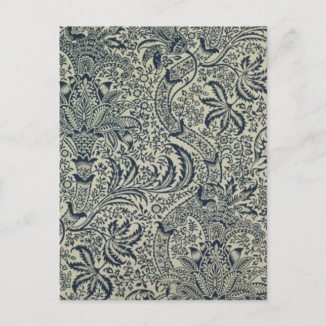 Carte Postale Papier peint avec style marine bleu algue (Devant)