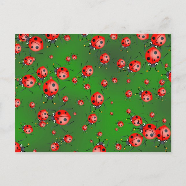 Carte Postale Papier peint coccinelle (Devant)