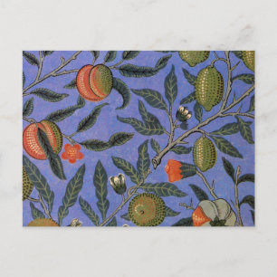 Carte Postale Papier peint coloré Grenade Bleue de William Morri