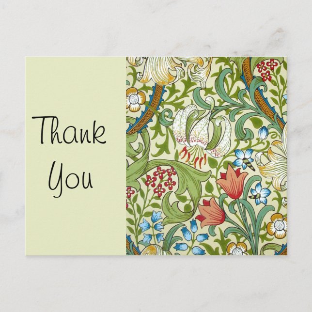 Carte Postale Papier peint fin Jardin de lys de William Morris (Devant)