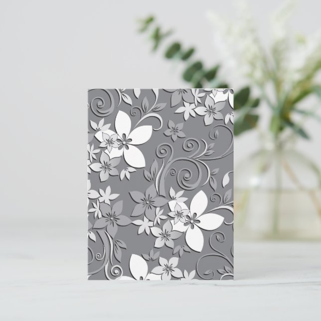 Carte Postale papier peint fleurs 2 (Debout devant)
