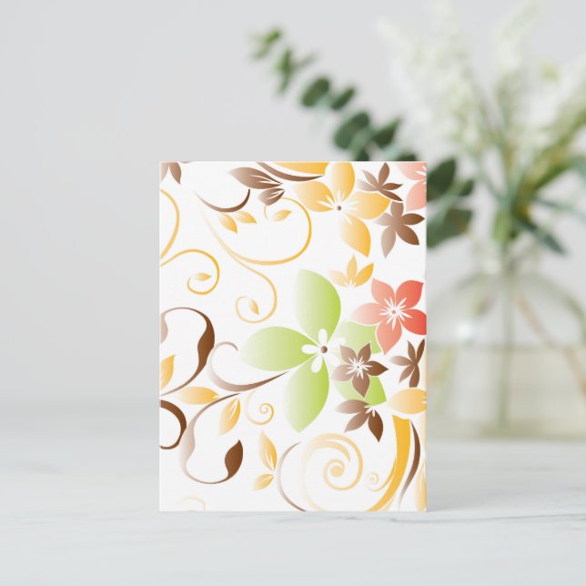 Carte Postale Papier peint fleurs 5 (Debout devant)