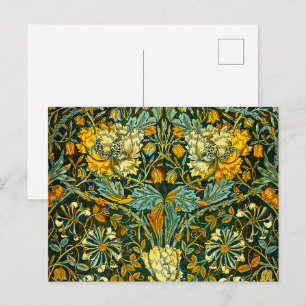 Carte Postale Papier peint floral Chèvrefeuille Or de William Mo